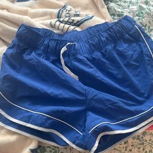 Blue Women's Athletic Drawstring Shorts